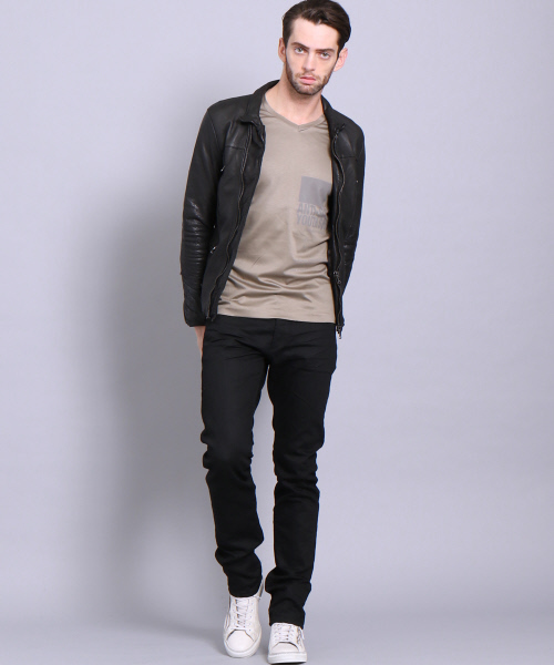 5351 POUR LES HOMMES（ゴーサンゴーイチプールオム）の「シルフィースムースプリントＶネック（Tシャツ/カットソー・メンズ・オフホワイト/カーキ/ブラック・2/3/1）」の15枚目の写真