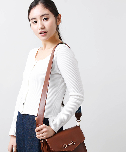 WEGO（ウィゴー）の「WEGO/スナップボタン2WAYリブピチカットソー（Tシャツ/カットソー・レディース・ホワイト/ブラック/ライトピンク/杢グレー・FREE）」の2枚目の写真