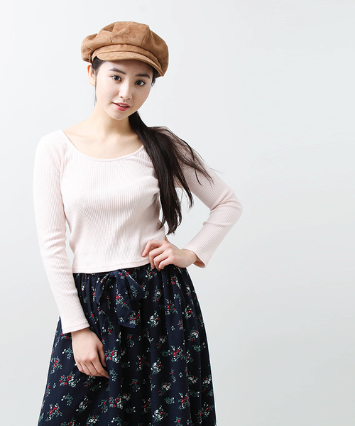 WEGO（ウィゴー）の「WEGO/スナップボタン2WAYリブピチカットソー（Tシャツ/カットソー・レディース・ホワイト/ブラック/ライトピンク/杢グレー・FREE）」の19枚目の写真