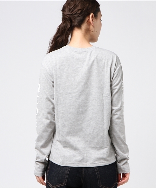 Honeys（ハニーズ）の「袖ロゴプリントＴシャツ（Tシャツ/カットソー・レディース・ブラック/カーキ/オフホワイト/杢グレー・S/M/L）」の7枚目の写真