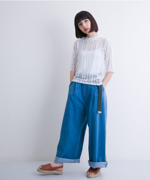 MERLOT（メルロー）の「スタンドカラーレースブラウス1047（シャツ/ブラウス・レディース・ホワイト/ブラック・FREE）」の16枚目の写真