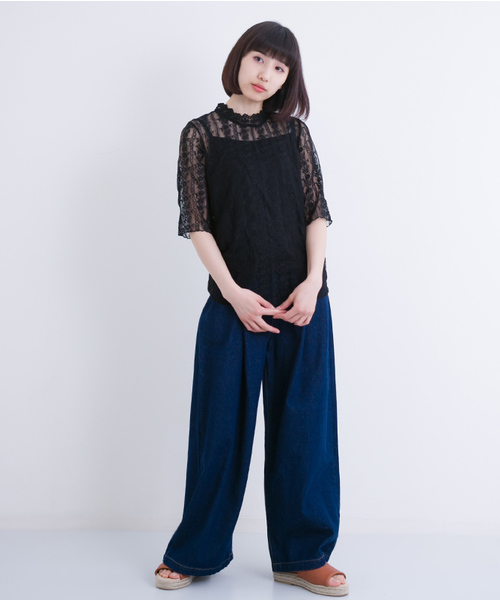 MERLOT（メルロー）の「スタンドカラーレースブラウス1047（シャツ/ブラウス・レディース・ホワイト/ブラック・FREE）」の10枚目の写真