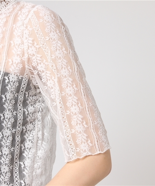 MERLOT（メルロー）の「スタンドカラーレースブラウス1047（シャツ/ブラウス・レディース・ホワイト/ブラック・FREE）」の11枚目の写真