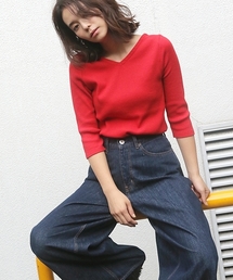 niko and... | ウネウネリブ7分丈プルオーバー【niko and ...】(Tシャツ/カットソー)