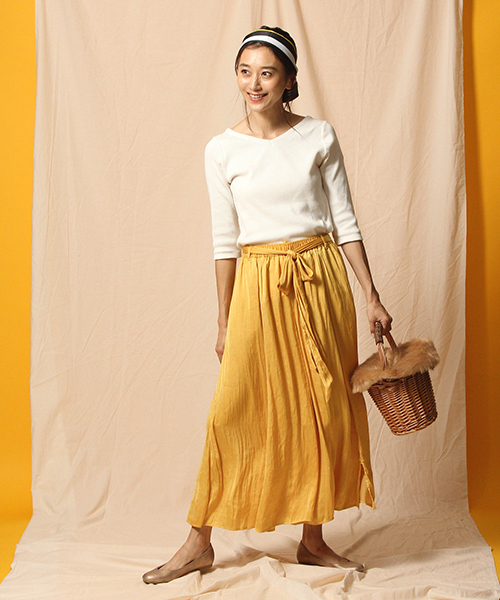 niko and...（ニコアンド）の「ウネウネリブ7分丈プルオーバー（Tシャツ/カットソー・レディース・レッド/ブラック/グレー/オフホワイト/ベージュ・MEDIUM/LARGE）」の2枚目の写真