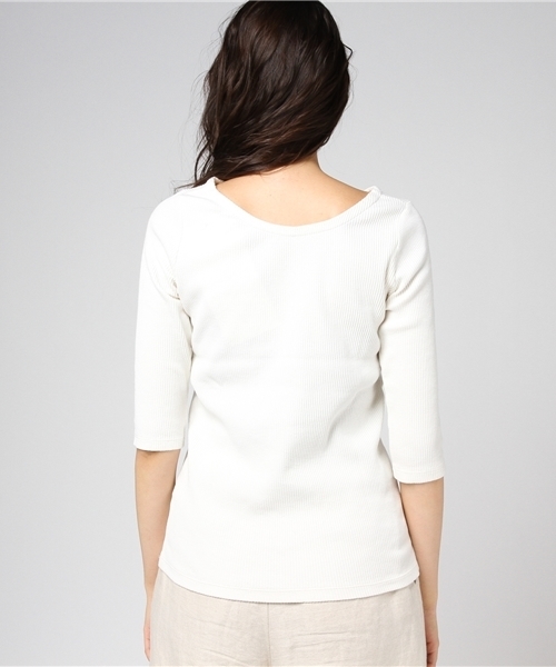 niko and...（ニコアンド）の「ウネウネリブ7分丈プルオーバー（Tシャツ/カットソー・レディース・レッド/ブラック/グレー/オフホワイト/ベージュ・MEDIUM/LARGE）」の8枚目の写真