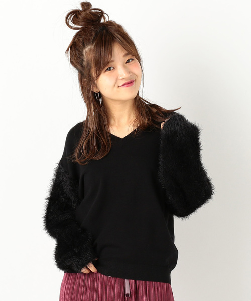 archives（アルシーヴ）の「袖ファープルオーバー（ニット/セーター・レディース・オフホワイト/パープル/グレー/ブラック/ラベンダー・MEDIUM）」の3枚目の写真