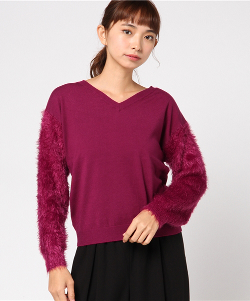 archives（アルシーヴ）の「袖ファープルオーバー（ニット/セーター・レディース・オフホワイト/パープル/グレー/ブラック/ラベンダー・MEDIUM）」の17枚目の写真