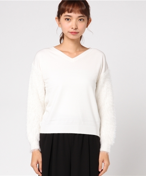 archives（アルシーヴ）の「袖ファープルオーバー（ニット/セーター・レディース・オフホワイト/パープル/グレー/ブラック/ラベンダー・MEDIUM）」の10枚目の写真