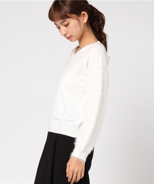 archives（アルシーヴ）の「袖ファープルオーバー（ニット/セーター・レディース・オフホワイト/パープル/グレー/ブラック/ラベンダー・MEDIUM）」の9枚目の写真