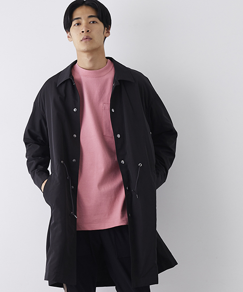 DIET BUTCHER（ダイエットブッチャー）の「【DIET BUTCHER SLIM SKIN】エンブロイダリーロングコーチコート（ステンカラーコート・メンズ・ブラック/グレー・1/2）」の2枚目の写真