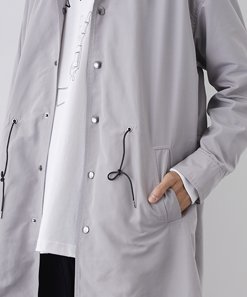 DIET BUTCHER（ダイエットブッチャー）の「【DIET BUTCHER SLIM SKIN】エンブロイダリーロングコーチコート（ステンカラーコート・メンズ・ブラック/グレー・1/2）」の8枚目の写真