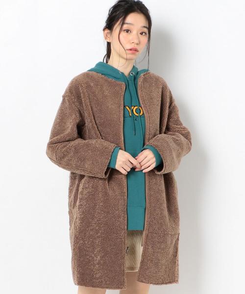 Another Edition(アナザーエディション)の「フェイクボアリバーシブルコート(ノーカラージャケット・レディース・ブラック/ブラウン/モカ・MEDIUM/SMALL)」の15枚目の写真