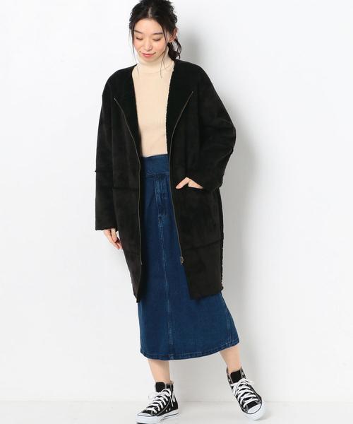 Another Edition(アナザーエディション)の「フェイクボアリバーシブルコート(ノーカラージャケット・レディース・ブラック/ブラウン/モカ・MEDIUM/SMALL)」の11枚目の写真