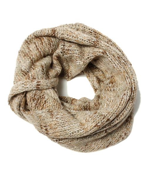 coen（コーエン）の「ミックスニットスヌード（ストール/ショール・レディース・オレンジ/ブラウン/イエロー/ケリー/ネイビー/ホワイト/レッド・フリー）」の3枚目の写真