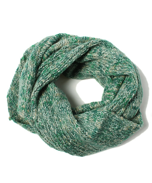 coen（コーエン）の「ミックスニットスヌード（ストール/ショール・レディース・オレンジ/ブラウン/イエロー/ケリー/ネイビー/ホワイト/レッド・フリー）」の4枚目の写真