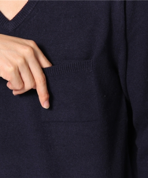 NANO universe（ナノユニバース）の「エアーヤーン Vネックニット（ニット/セーター・メンズ・ネイビー/ライトグレー/チャコール/ブラック/ブルー/エンジ/レッド/オレンジ/ピンク・SMALL/MEDIUM/LARGE）」の13枚目の写真