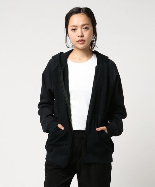 THING FABRICS（シングファブリックス）の「tHING FABRICS/シングファブリックス Switching CORDURA Zip Hoodie (Short Pile)（パーカー・メンズ・ブラック/ネイビー・M/L）」の3枚目の写真