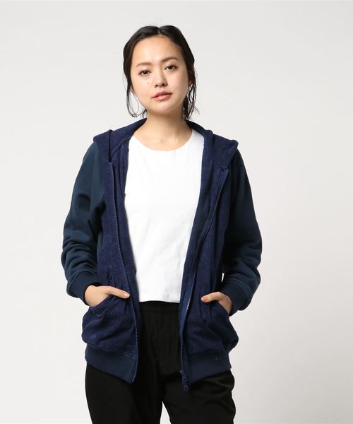 THING FABRICS（シングファブリックス）の「tHING FABRICS/シングファブリックス Switching CORDURA Zip Hoodie (Short Pile)（パーカー・メンズ・ブラック/ネイビー・M/L）」の18枚目の写真