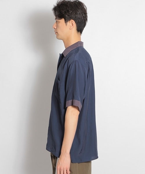 niko and...（ニコアンド）の「バイカラーオープンカラーシャツ（シャツ/ブラウス・メンズ・ネイビー/オレンジ/カーキ・MEDIUM/LARGE）」の9枚目の写真