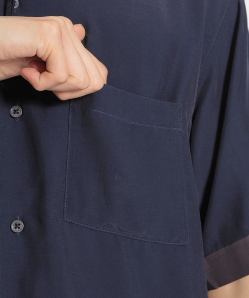 niko and...（ニコアンド）の「バイカラーオープンカラーシャツ（シャツ/ブラウス・メンズ・ネイビー/オレンジ/カーキ・MEDIUM/LARGE）」の12枚目の写真