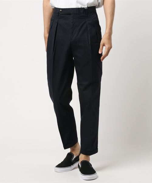 lideal(リデアル)の「lideal 2タックリラックストラウザー POST/95261016(デニムパンツ)」|ネイビー