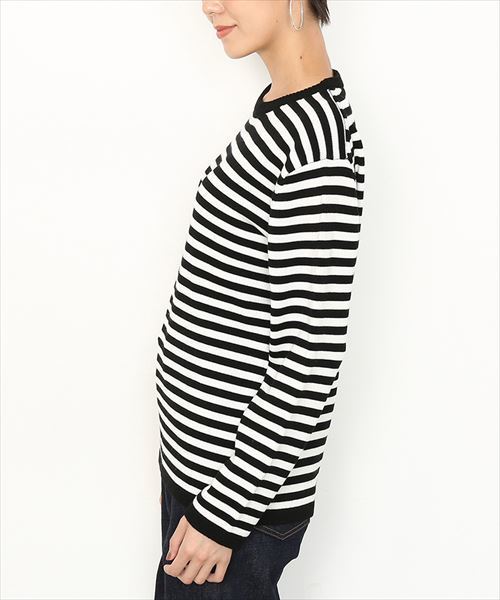 agnes b.（アニエスベー）の「【agnes b. pour ADAM ET ROPE' 】PULL TS (BOADER)（ニット/セーター・レディース・ブラック/ネイビー・SMALL）」の11枚目の写真