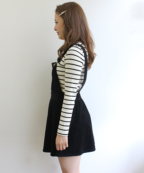 Chico（チコ）の「コーデュロイサロペットSK（スカート・レディース・ブラック/アイボリー/カーキ・FREE）」の10枚目の写真