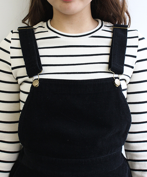 Chico（チコ）の「コーデュロイサロペットSK（スカート・レディース・ブラック/アイボリー/カーキ・FREE）」の11枚目の写真