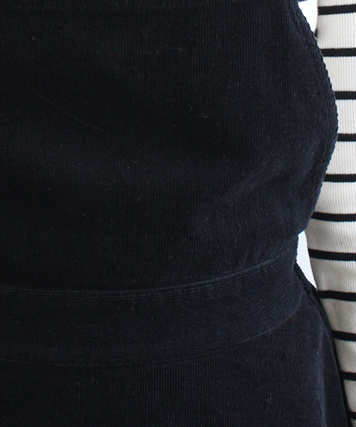 Chico（チコ）の「コーデュロイサロペットSK（スカート・レディース・ブラック/アイボリー/カーキ・FREE）」の6枚目の写真