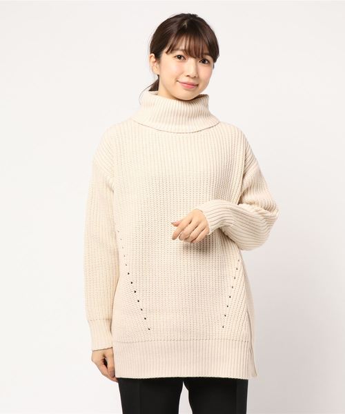 LOWRYS FARM（ローリーズファーム）の「アゼタートルチュニック　818844（ニット/セーター・レディース・ブラック/ベージュ/パープル/アイボリー・FREE）」の14枚目の写真