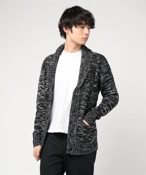 Bling Leads（ブリングリーズ）の「【Bk】【Bling Leads】ニットショールカーデ（カーディガン/ボレロ・メンズ・チャコールグレー/ブラック/ブラックミックス/杢グレー/ワイン/ネイビー/ベージュ・MEDIUM/LARGE/X-LARGE）」の12枚目の写真