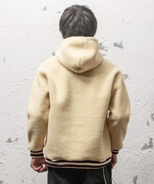 MinoriTY(マイノリティ)の「ボア素材リブラインハーフZIPパーカー(パーカー・メンズ・ブルー/モカ/クリーム/ブラック・L/XL/M)」の17枚目の写真