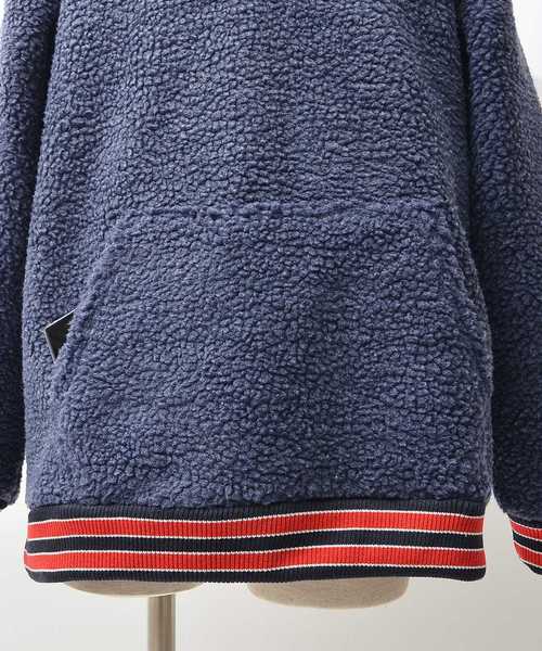 MinoriTY(マイノリティ)の「ボア素材リブラインハーフZIPパーカー(パーカー・メンズ・ブルー/モカ/クリーム/ブラック・L/XL/M)」の11枚目の写真