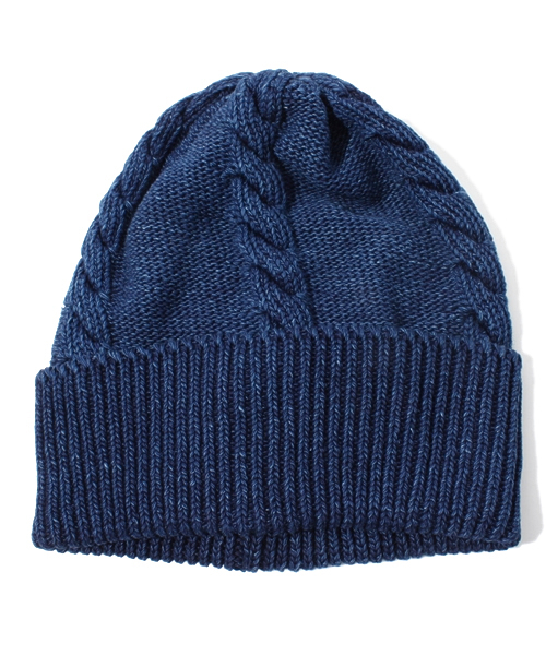 Denime（ドゥニーム）の「INDIGO WATCH CAP（ニットキャップ/ビーニー・メンズ・ブラック/ブルー/ネイビー・FREE）」の3枚目の写真
