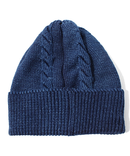 Denime（ドゥニーム）の「INDIGO WATCH CAP（ニットキャップ/ビーニー・メンズ・ブラック/ブルー/ネイビー・FREE）」の4枚目の写真