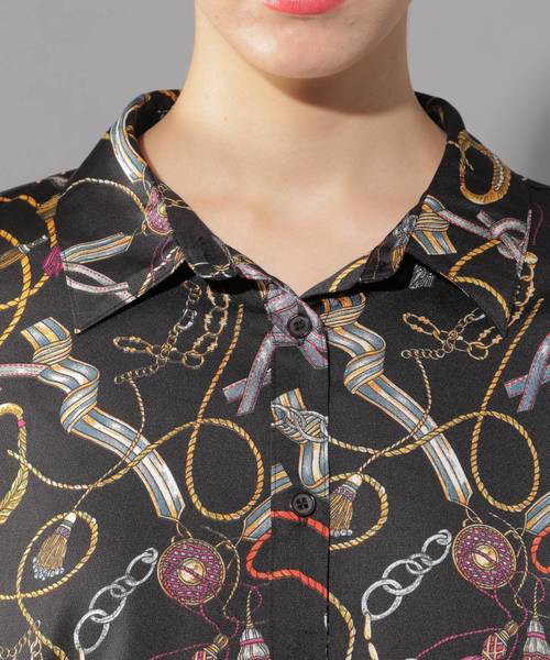 PAGEBOY（ページボーイ）の「チェーンプリントBIGシャツ（シャツ/ブラウス・レディース・ブラック/グリーン/ホワイト・FREE）」の13枚目の写真