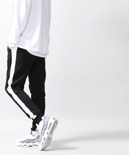 WEGO（ウィゴー）の「WEGO/裏毛ラインジョガーパンツ（スウェットパンツ・メンズ・ブラック/杢グレー・SMALL/MEDIUM/LARGE）」の6枚目の写真