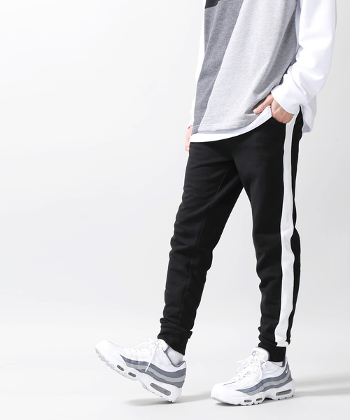 WEGO（ウィゴー）の「WEGO/裏毛ラインジョガーパンツ（スウェットパンツ・メンズ・ブラック/杢グレー・SMALL/MEDIUM/LARGE）」の7枚目の写真