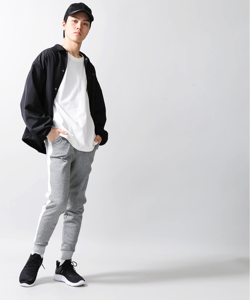 WEGO（ウィゴー）の「WEGO/裏毛ラインジョガーパンツ（スウェットパンツ・メンズ・ブラック/杢グレー・SMALL/MEDIUM/LARGE）」の8枚目の写真