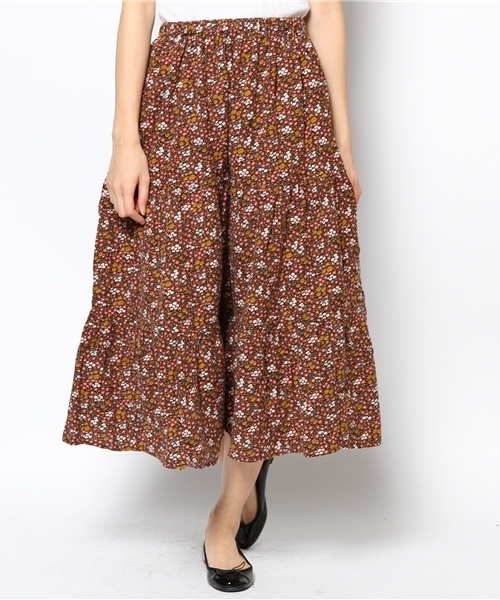 BEAMS BOY(ビームスボーイ)の「□BEAMS BOY / プリント ネル ティアード スカート**(スカート・レディース・ブラック/ベージュ/ブラウン/ダークブラウン/グリーン/インディゴブルー/ネイビー・ONE SIZE)」の3枚目の写真