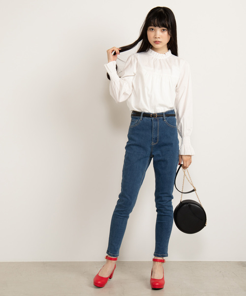 WEGO（ウィゴー）の「WEGO/スタンドフリルネックブラウス（シャツ/ブラウス・レディース・オフホワイト/その他1/その他2/ドット/その他3/その他4・FREE）」の9枚目の写真