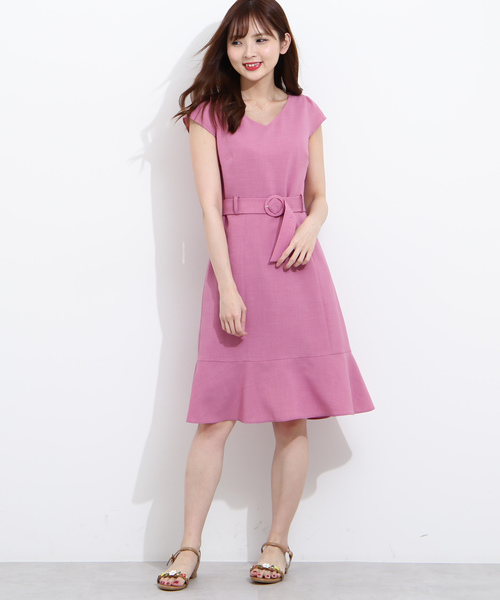 PROPORTION BODY DRESSING(プロポーションボディドレッシング)の「マーメイドフレアワンピース(ワンピース)」|サーモンピンク