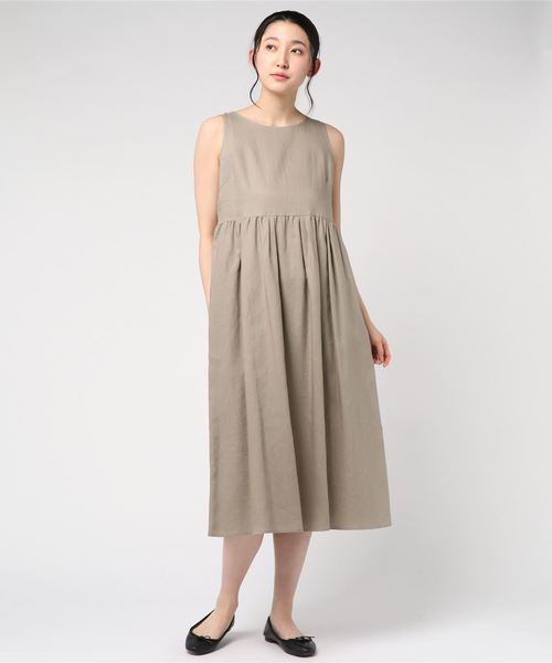 【LE GLAZIK】リネン スリーブレスワンピース WOMEN 【LE GLAZIK】リネン スリーブレスワンピース WOMEN