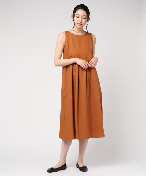 【LE GLAZIK】リネン スリーブレスワンピース WOMEN 【LE GLAZIK】リネン スリーブレスワンピース WOMEN