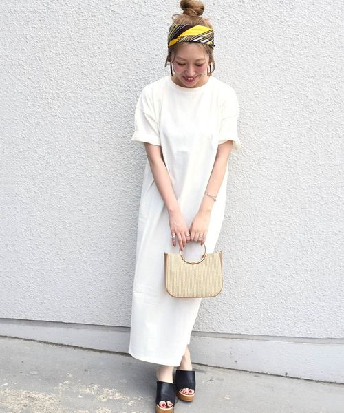 Khaju(カージュ)の「Khaju:USAコットンTeeワンピース◇(ワンピース)」|ホワイト
