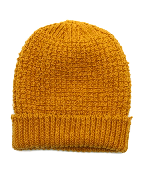 SHIPS JET BLUE（シップスジェットブルー）の「★★Topknot: ビッグスラブ ワッチキャップ（ニットキャップ/ビーニー・メンズ・ベージュ/ワイン/ピンクゴールド/ネイビー・ONE SIZE）」の4枚目の写真