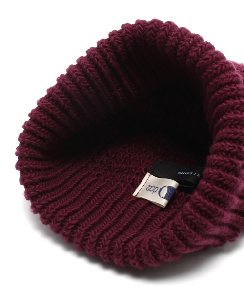 SHIPS JET BLUE（シップスジェットブルー）の「★★Topknot: ビッグスラブ ワッチキャップ（ニットキャップ/ビーニー・メンズ・ベージュ/ワイン/ピンクゴールド/ネイビー・ONE SIZE）」の6枚目の写真