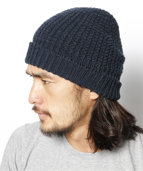 SHIPS JET BLUE（シップスジェットブルー）の「★★Topknot: ビッグスラブ ワッチキャップ（ニットキャップ/ビーニー・メンズ・ベージュ/ワイン/ピンクゴールド/ネイビー・ONE SIZE）」の9枚目の写真