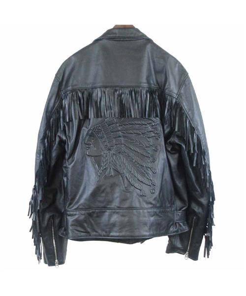 ブランド古着】フリンジレザーダブルライダースジャケット（ライダース  